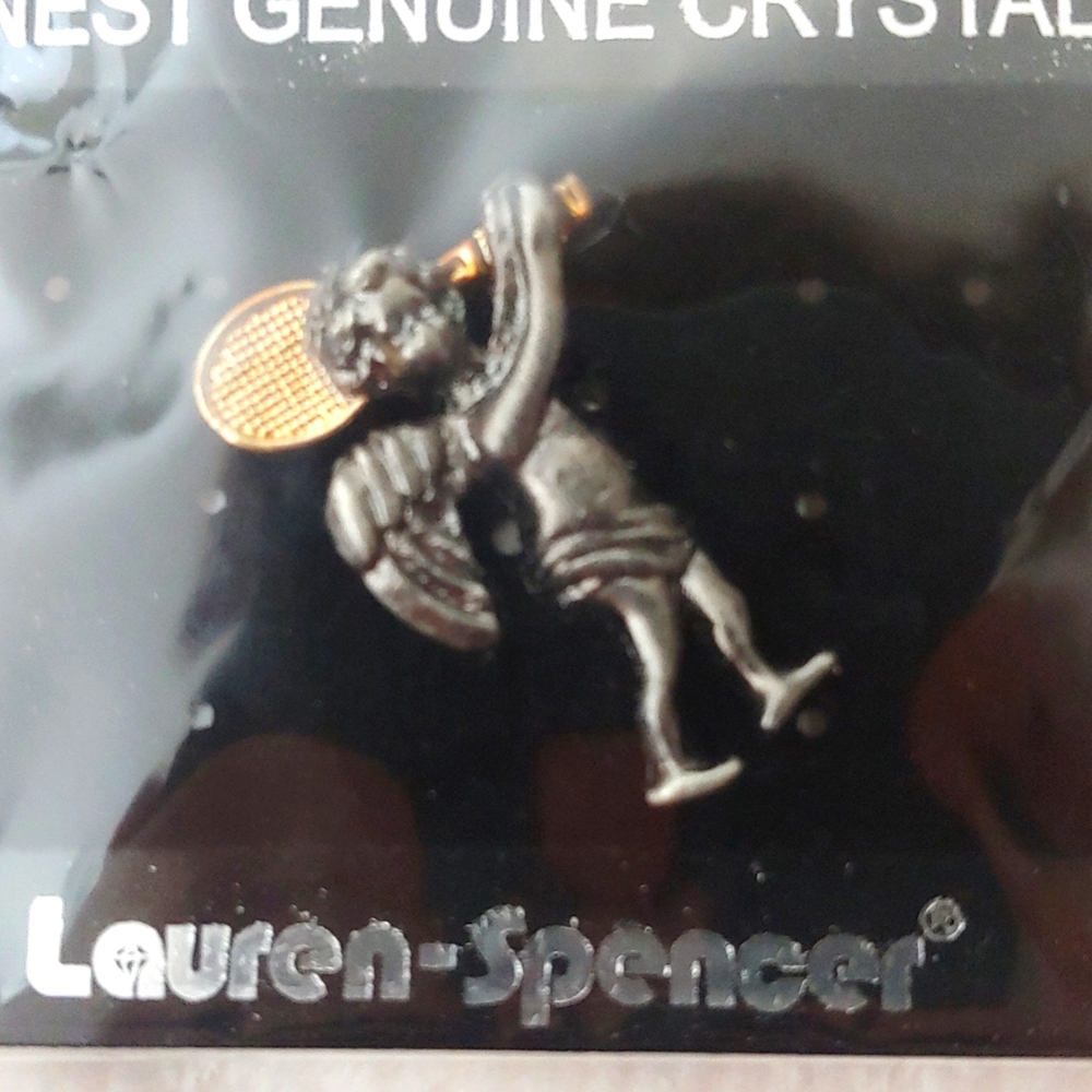 SALE 2 for $7: Pewter-Colored Tennis Angel Pin, NWT